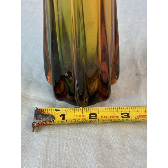 Vintage MCM Japan Swung Glass Finger Bud Vase Stretch 8 fingers Ombre 8" - Picture 6 of 9